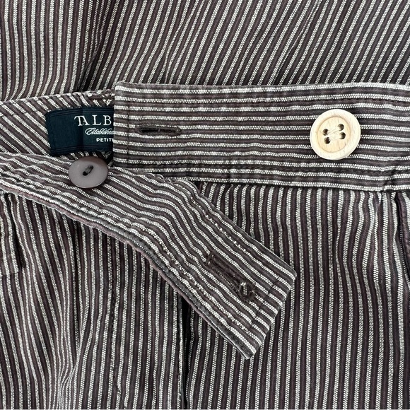 Talbots Brown White Striped Wide Leg Stretch Pants Size 6 Petite Women's - Picture 5 of 6